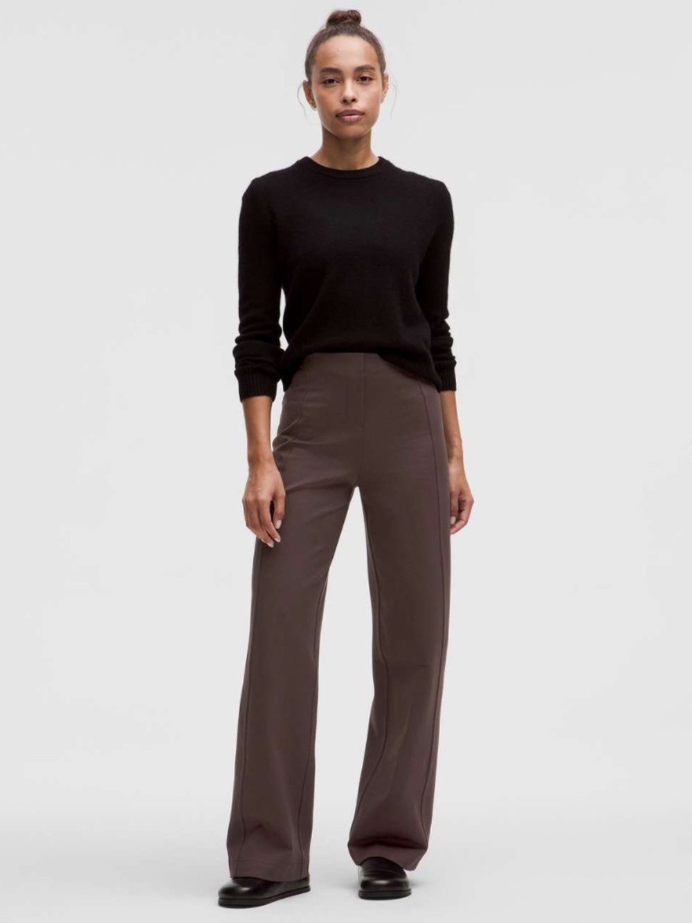 Lululemon XXXS Stretch Knit Straight Leg Pull On Pant Espresso Brown